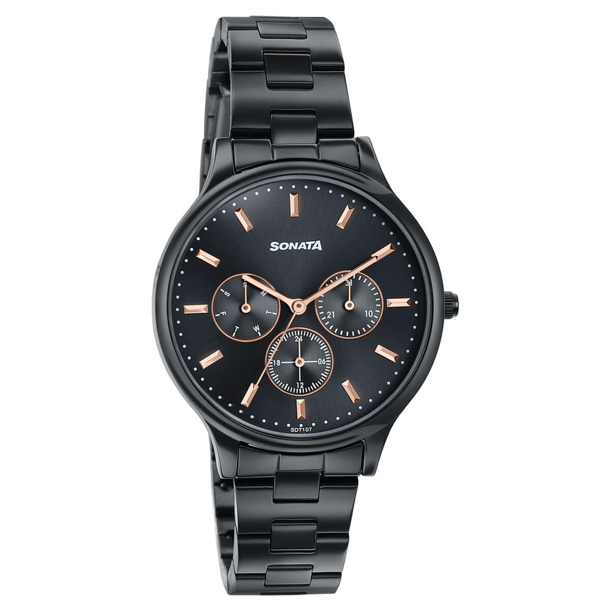 Sonata Women's Work Wear braitiful black Watch - Premium Multifunction design for everyday style 2