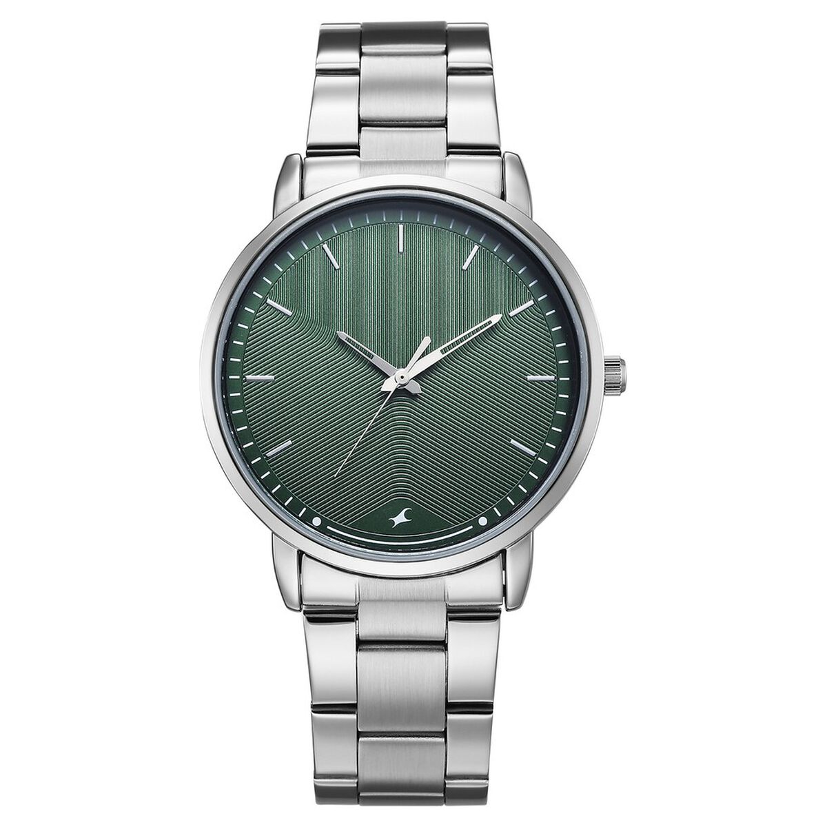 Fastrack Stunners Quartz Analog Green Dial Silver Stainless Steel Strap Watch For Guys 1