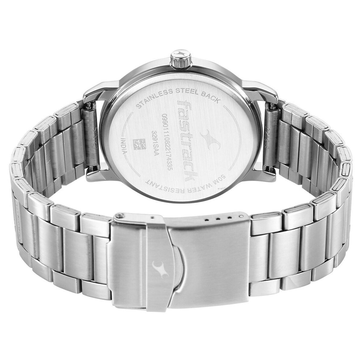 Fastrack Stunners Quartz Analog Grey Dial Metal Strap Watch for Guys 5