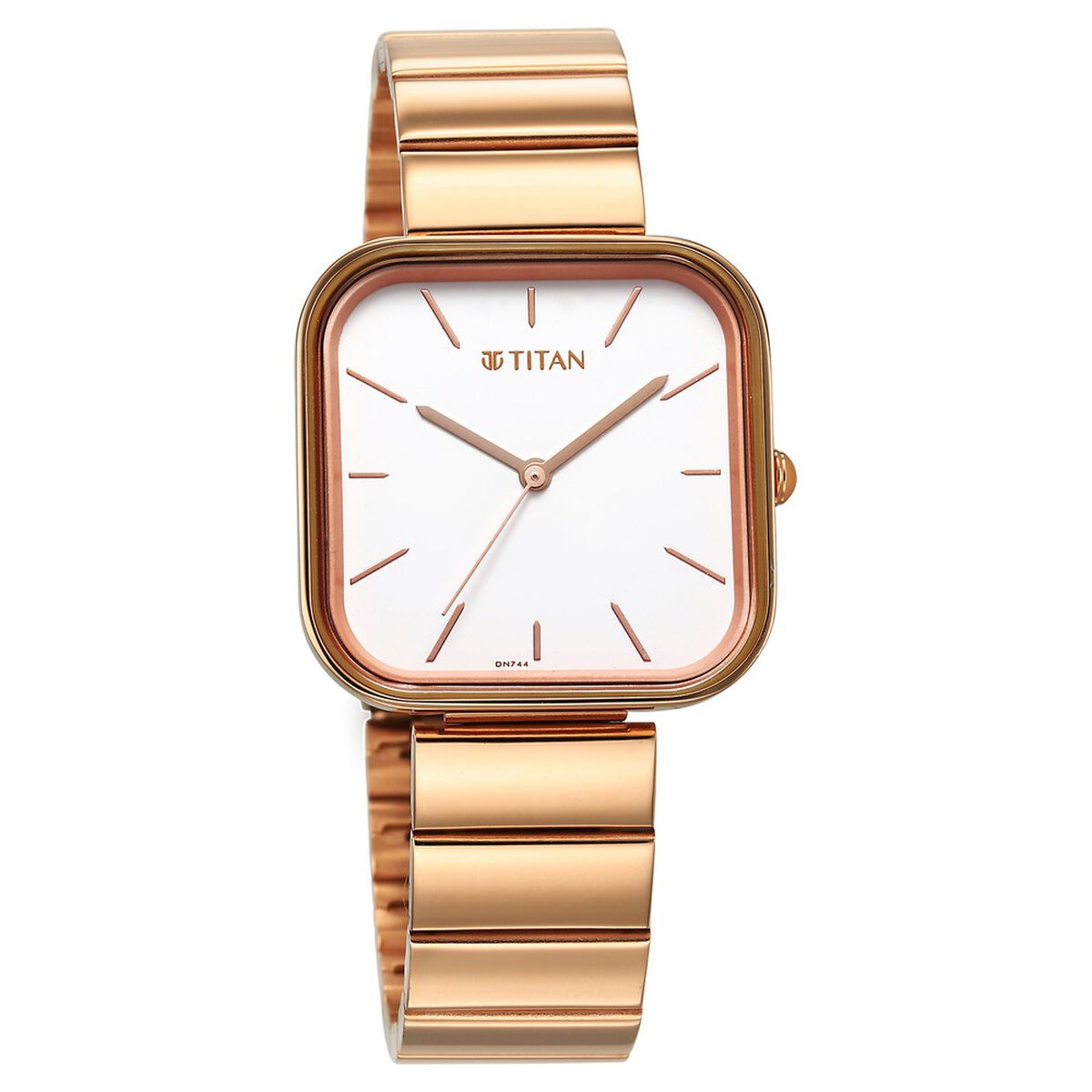 Titan Purple Stackables Quartz Analog White Dial Stainless Steel Strap Watch for Women 5