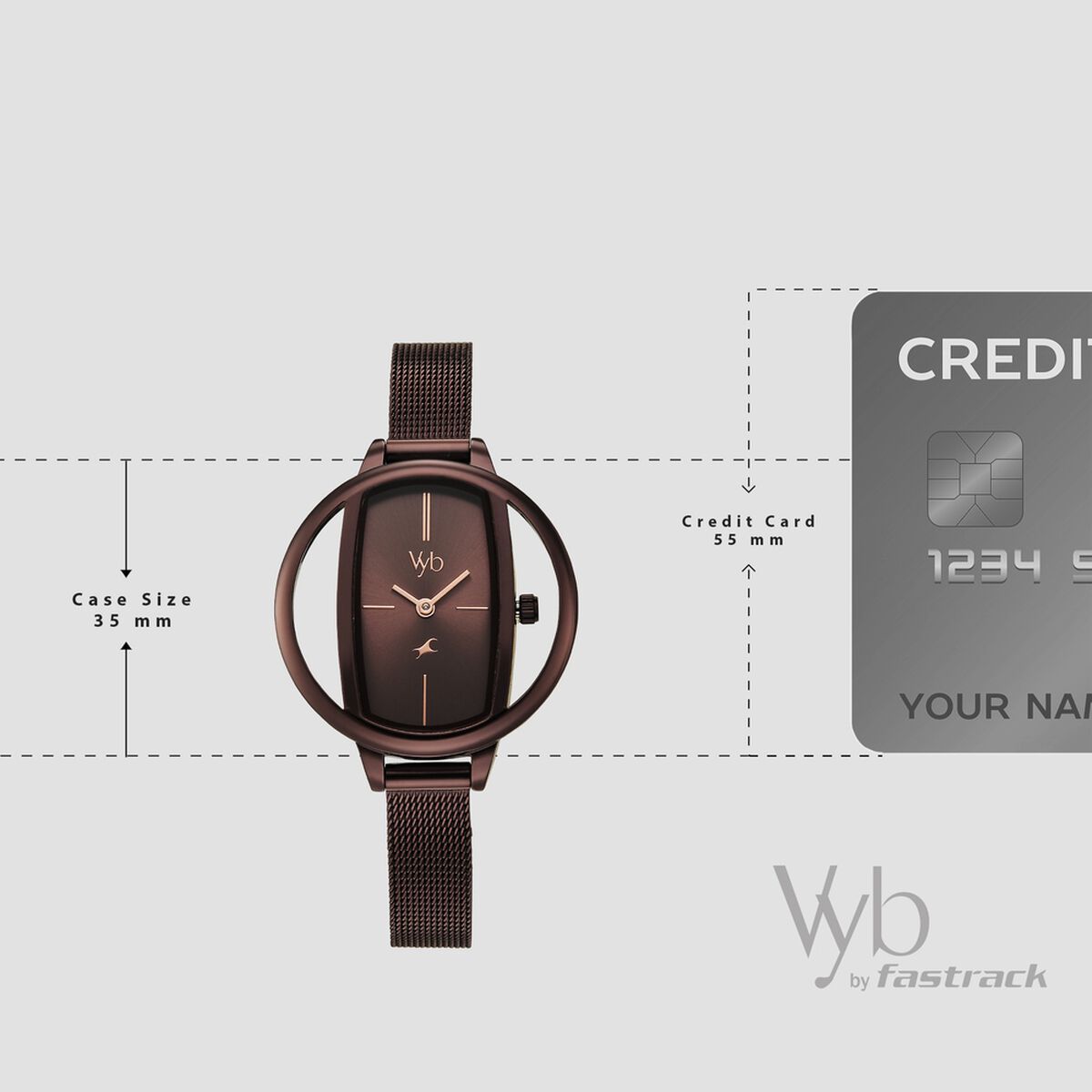 Vyb Charmer By Fastrack Quartz Analog Brown Dial Brown Stainless Steel Strap Watch For Girls 4