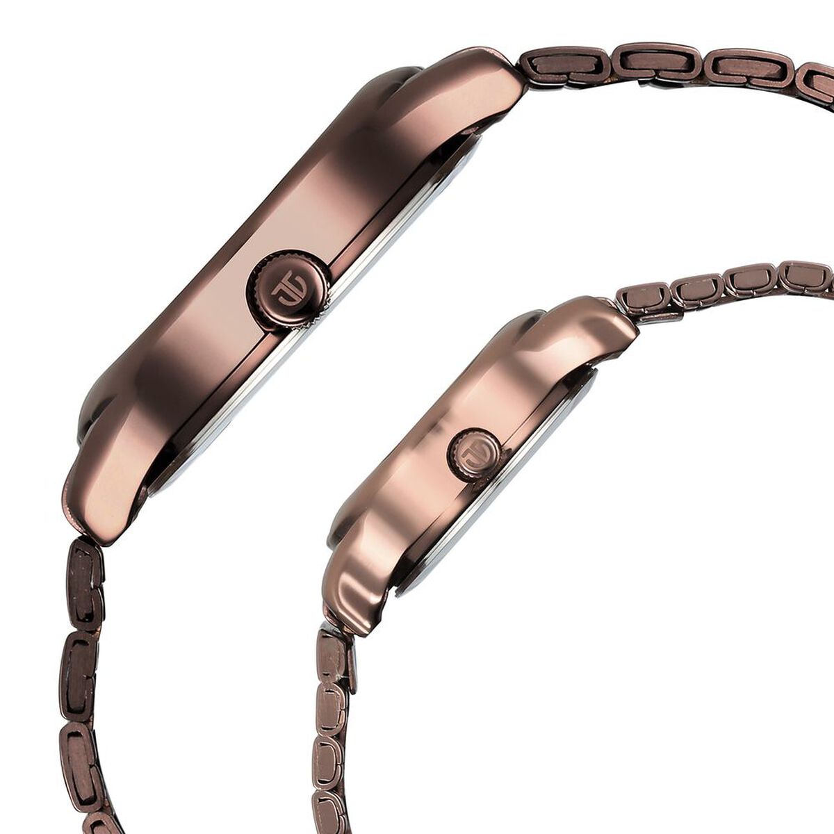 Titan Bandhan Quartz Analog with Date Brown Dial Stainless Steel Strap Watch for Couple 4