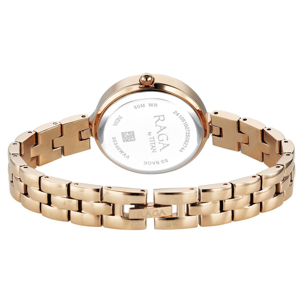 Titan Raga Showstopper Quartz Analog White Dial Rose Gold Metal Strap Watch For Women 5