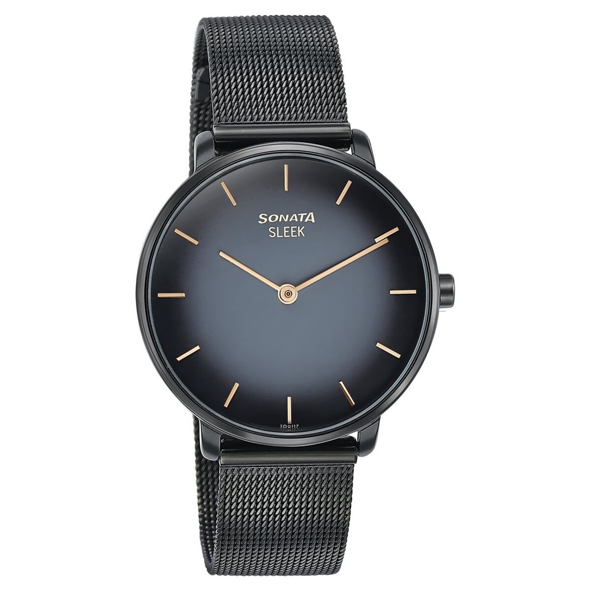 Sonata Sleek Quartz Analog Black Dial Black Stainless Steel Strap Watch for Women 2