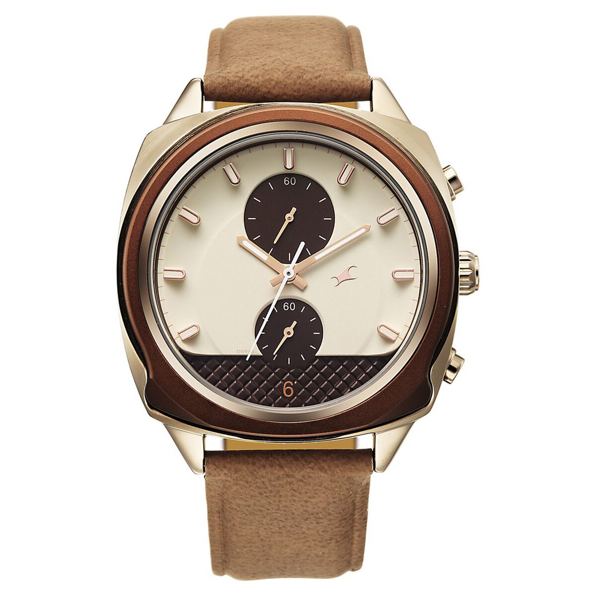 Fastrack Gelato Brown chronograph watch with Cookies n Cream dial for Guys 2