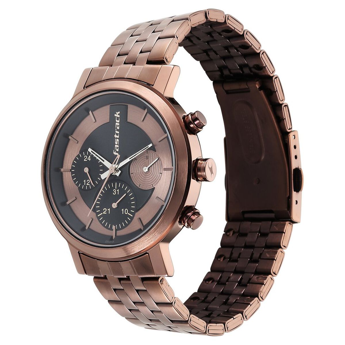 Fastrack Tick Tock Brown Dial Watch for Guys 3