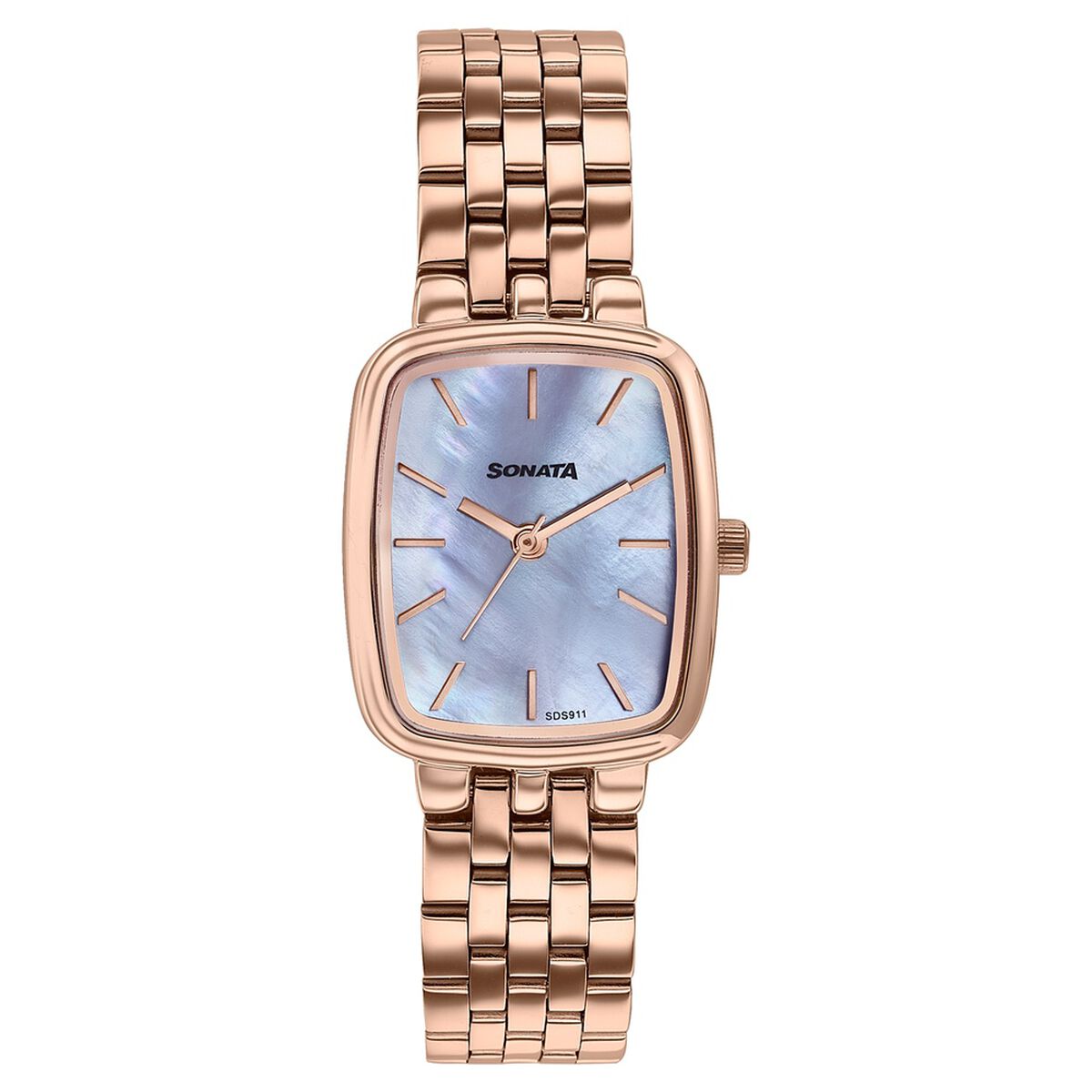 Sonata Festive Quartz Analog Mother Of Pearl Dial Rose Gold Metal Strap Watch For Women 1