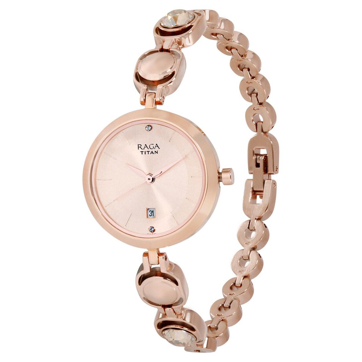 Titan Raga Viva Rose Gold Dial Analog with Date Metal Strap watch for Women 3