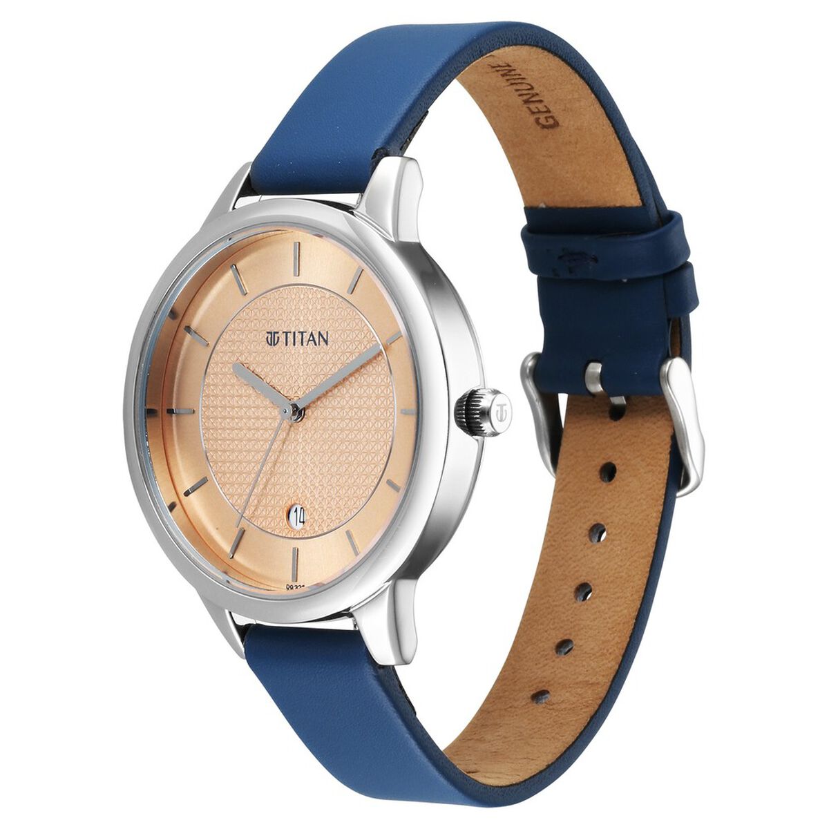 Titan Neo Workwear Quartz Analog Peach Dial Leather Strap Watch For Women 3