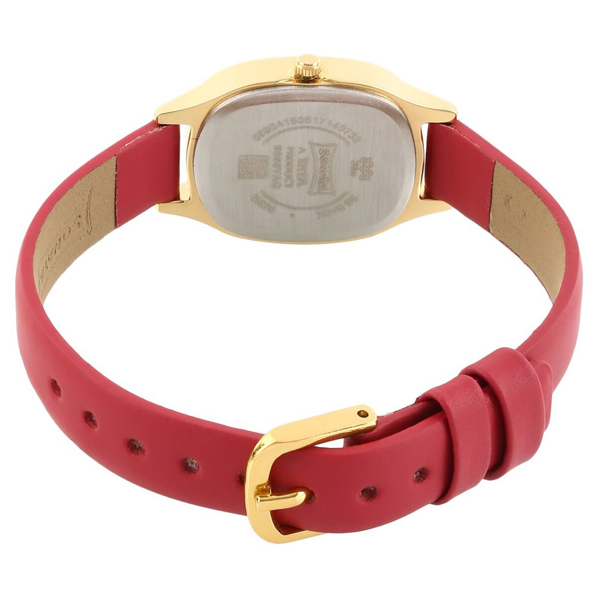 Sonata Quartz Analog Red Dial Leather Strap Watch for Women 4