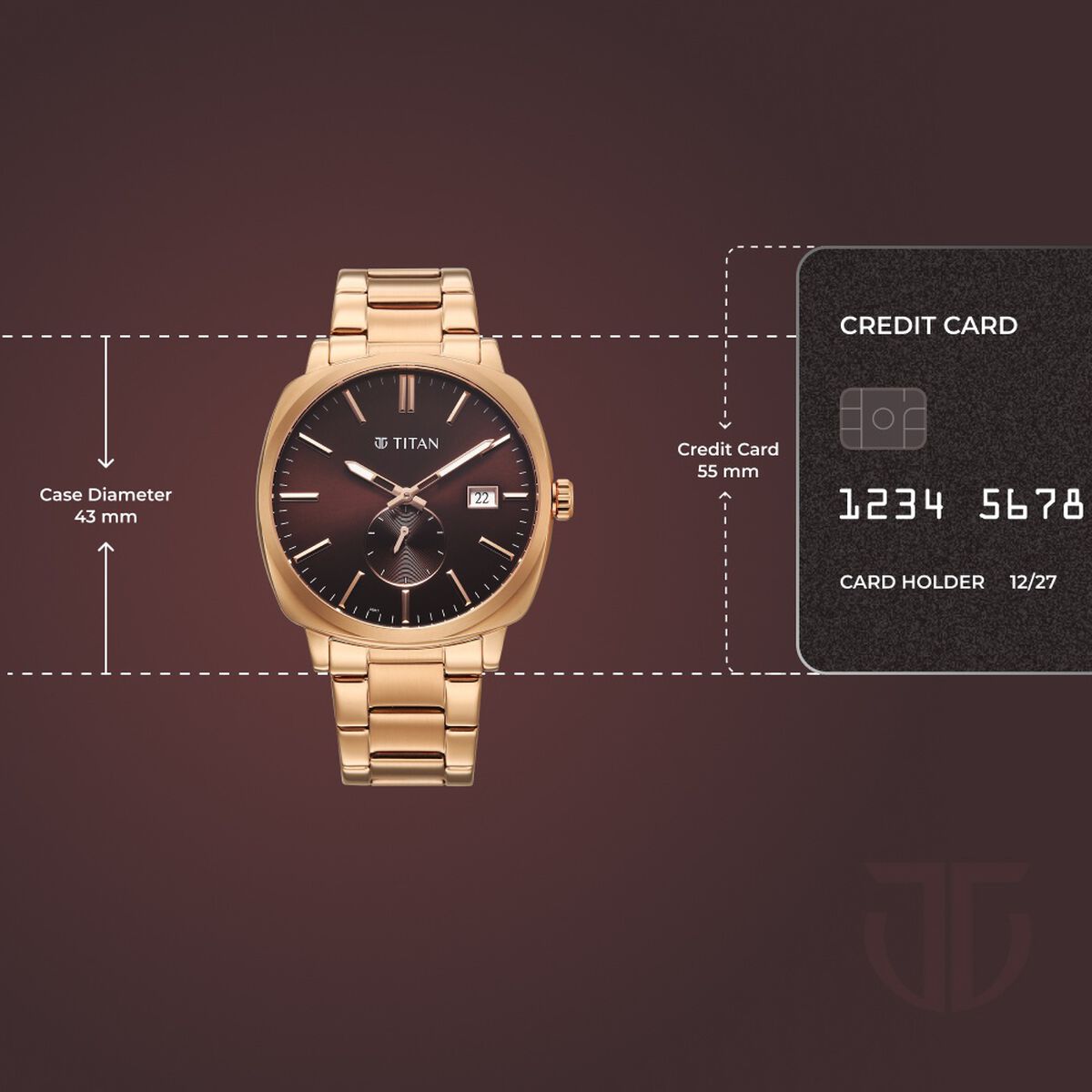 Titan Classique Suave Analog with Brown Dial Rose Gold Stainless Steel Strap Watch for Men 4