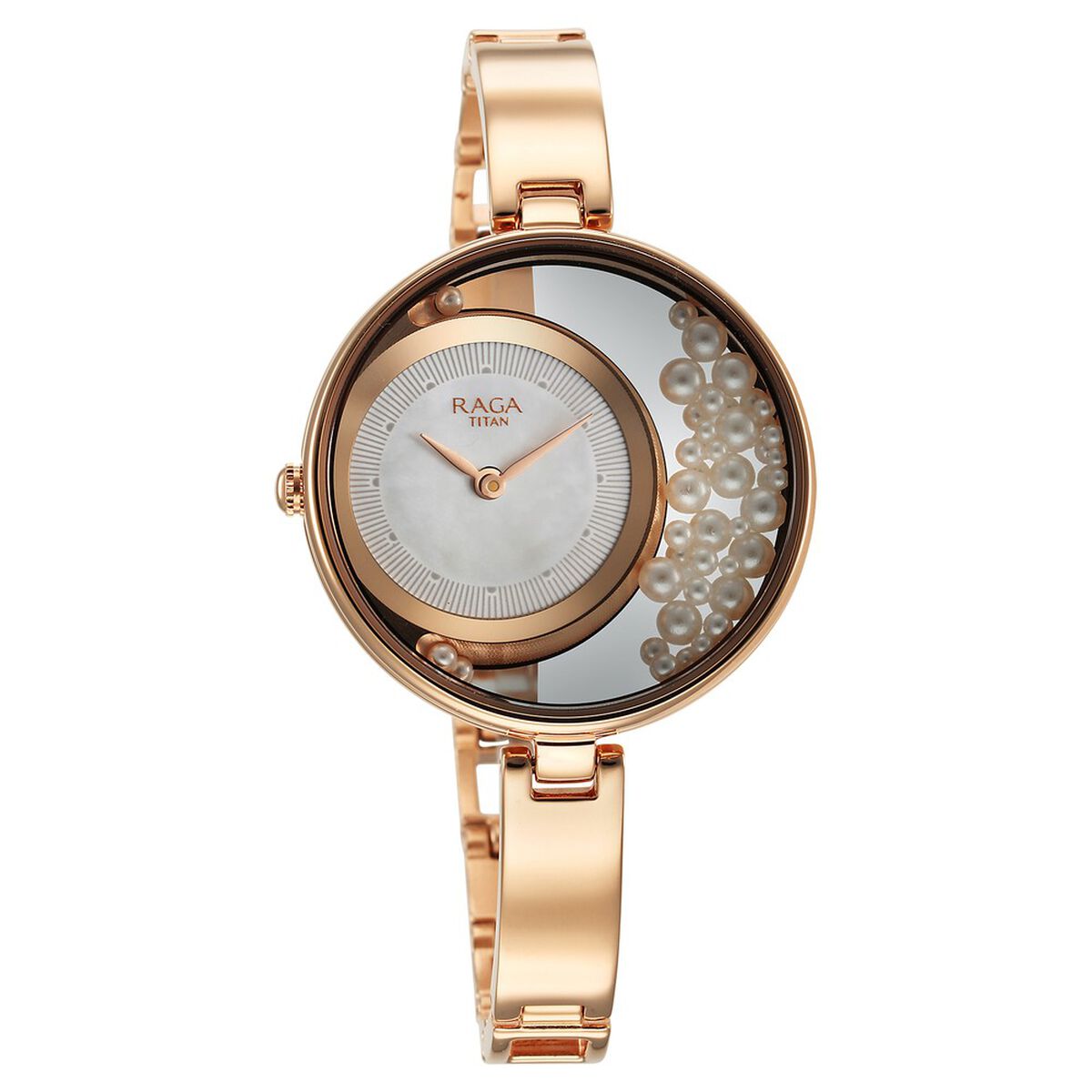 Titan Raga Power Pearls Quartz Analog White Dial with loose pearls Metal Strap Watch for Women 5