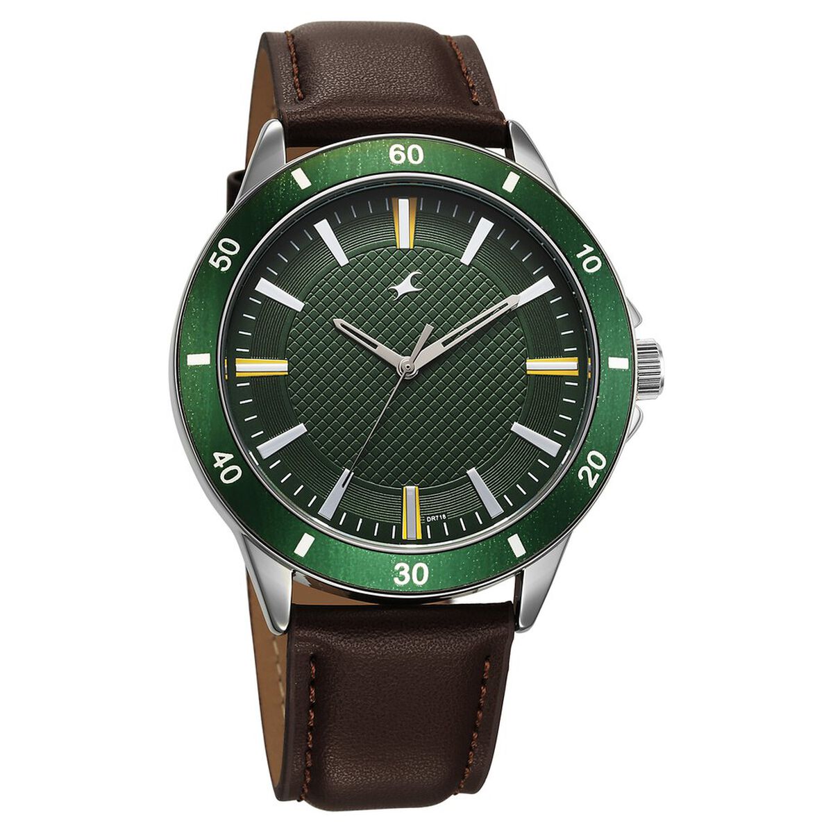 Fastrack Stunners X Quartz Analog Green Dial Leather Strap Watch For Guys 2
