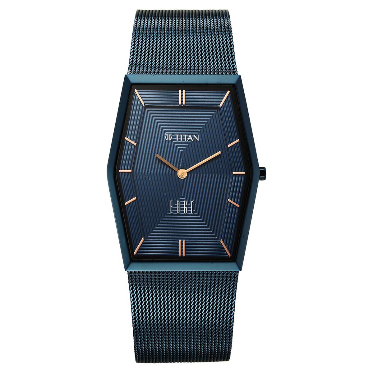 Titan Edge Whimsey Quartz Analog Blue Dial Blue Stainless Steel Strap Watch For Men 1