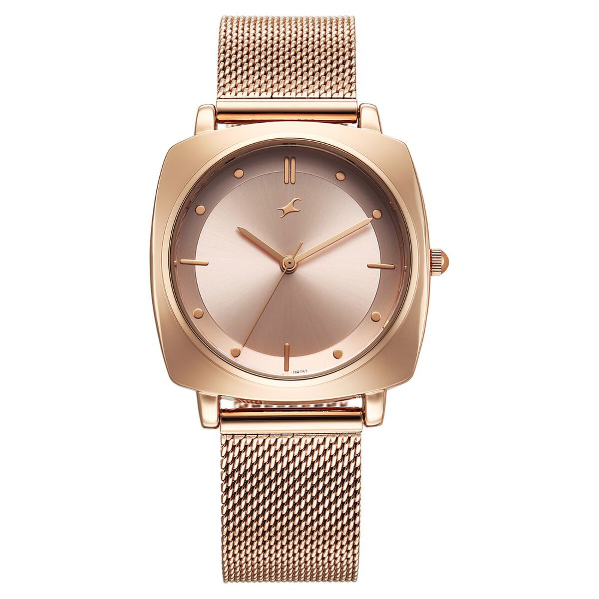 Fastrack Stunners X Quartz Analog Rose Gold Dial Stainless Steel Strap Watch For Girls 1