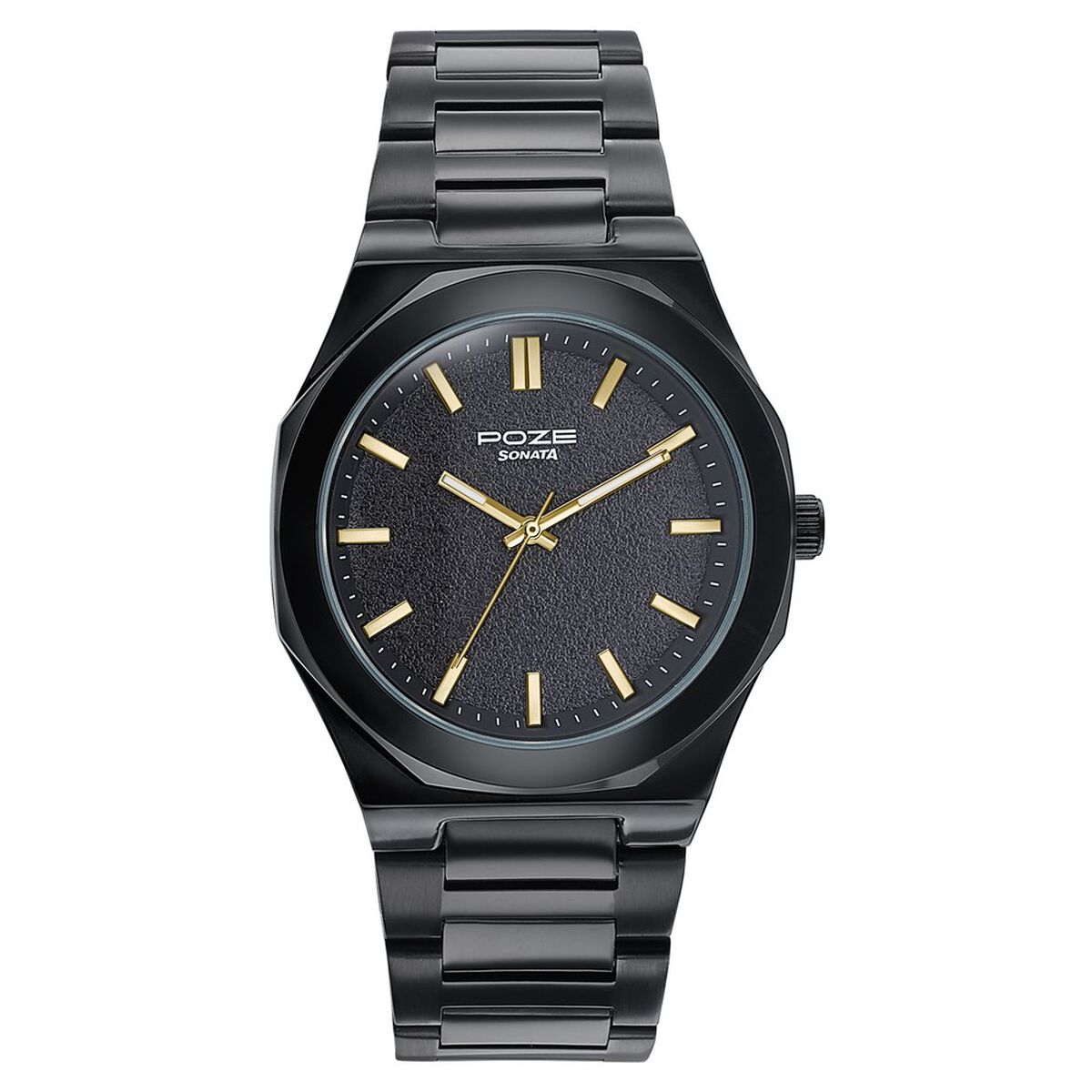 Sonata Poze Quartz Analog Black Dial Black Colour Stainless Steel Strap Watch For Men 3