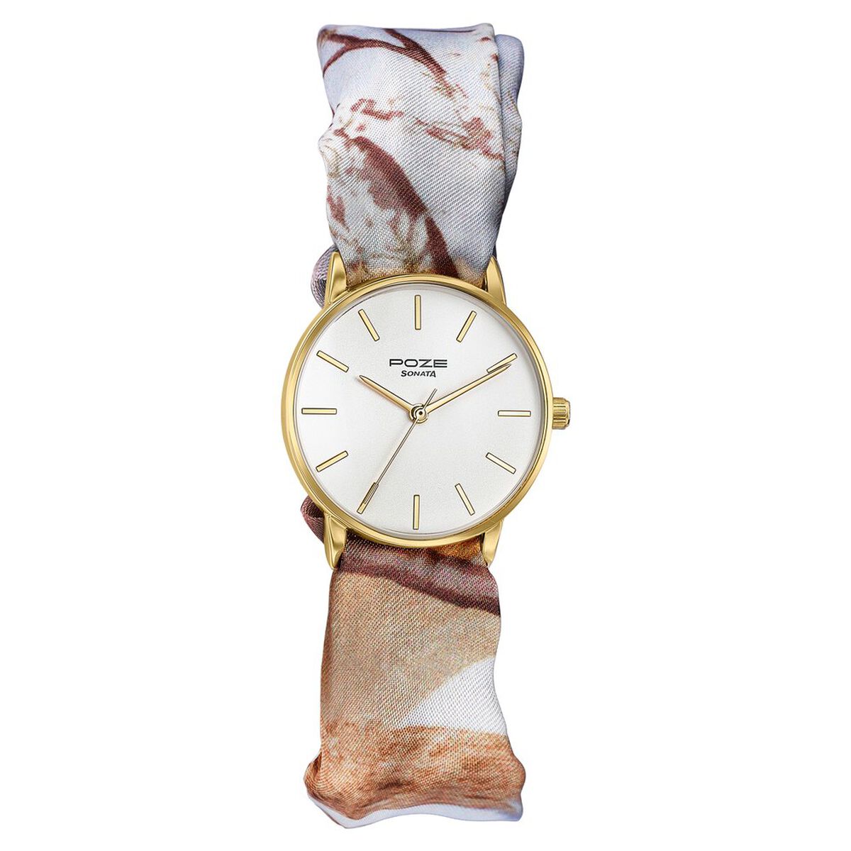 Sonata Poze Quartz Analog White Dial Multicoloured Colour Fabric Strap Watch For Women 3