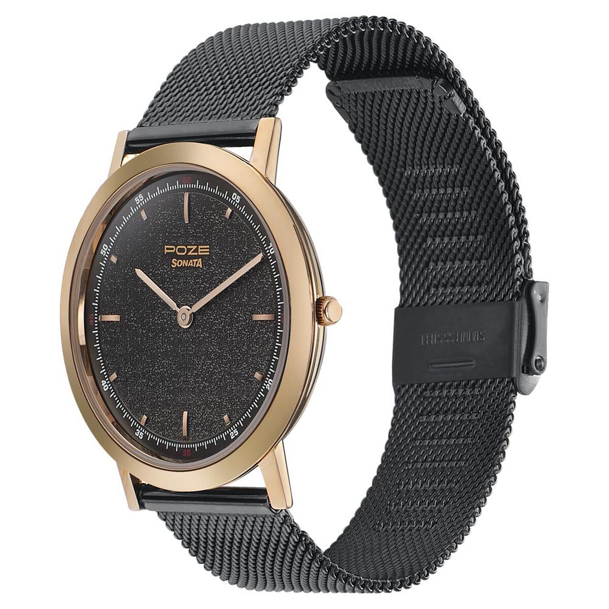 Sonata Poze Quartz Analog Grey Dial Stainless Steel Strap Watch for Men 3