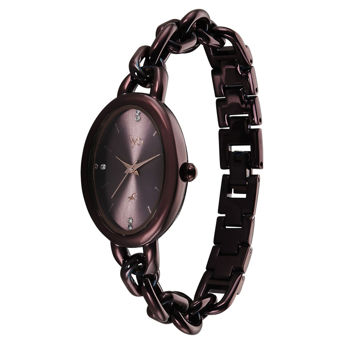 Vyb Manifester By Fastrack Quartz Analog Brown Dial Brown Metal Strap Watch For Girls 3