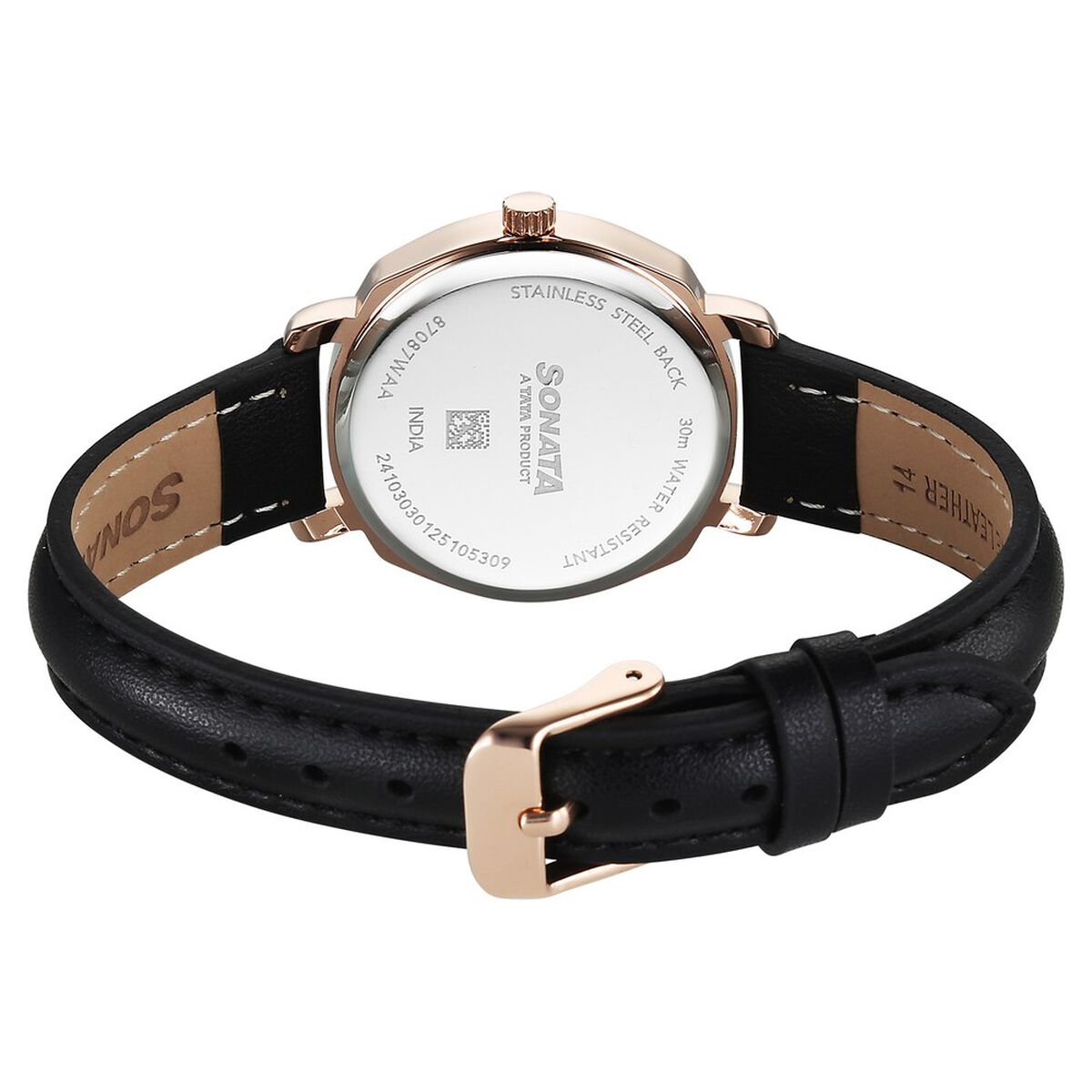 Sonata Eternia Quartz Analog Black Dial Leather Strap Watch For Women 5