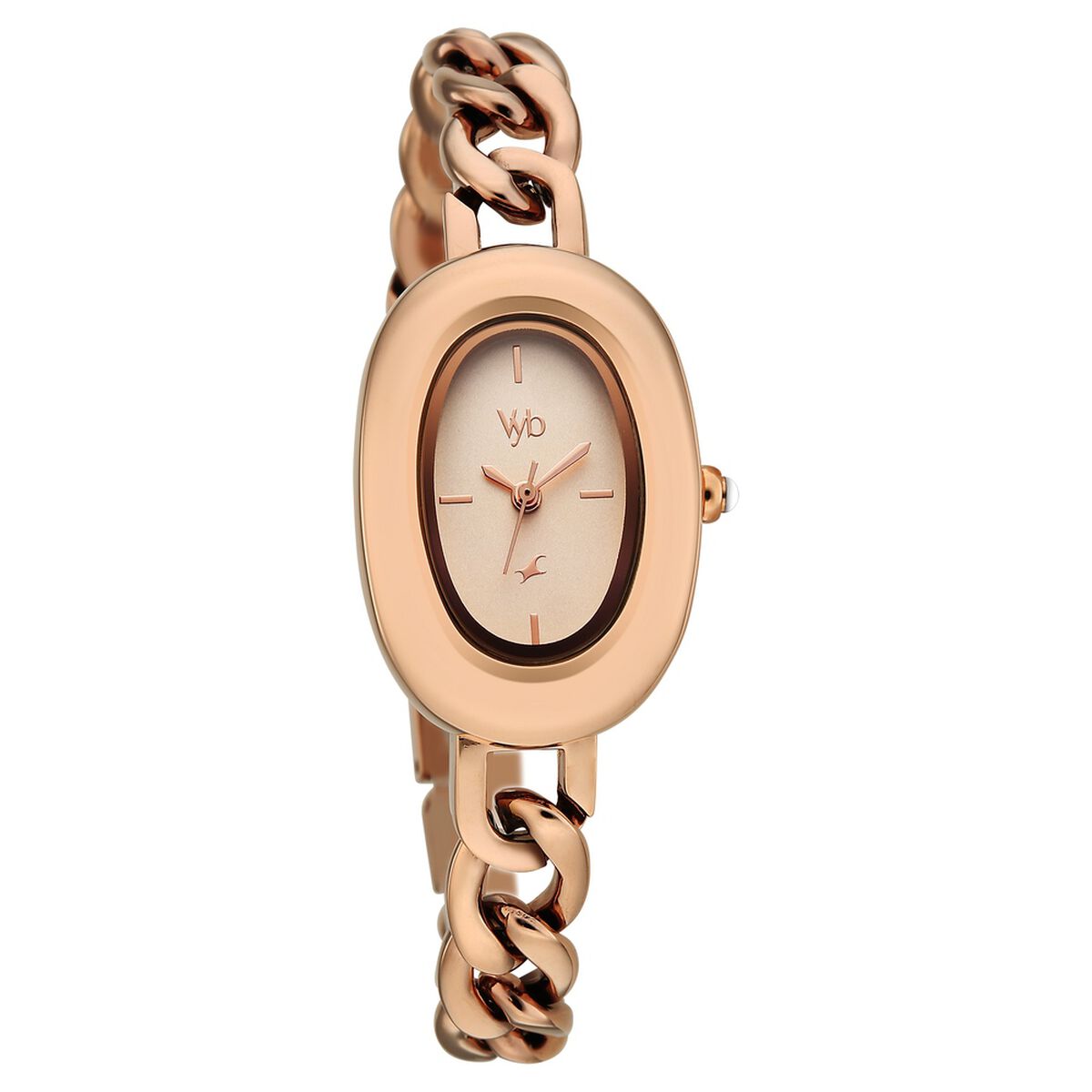 Vyb Mirage By Fastrack Quartz Analog Rose Gold Dial Rose Gold Metal Strap Watch For Girls 2