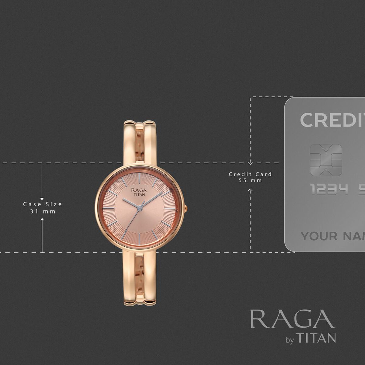 Titan Raga Contempore Quartz Analog Rose Gold Dial Rose Gold Metal Strap Watch For Women 4