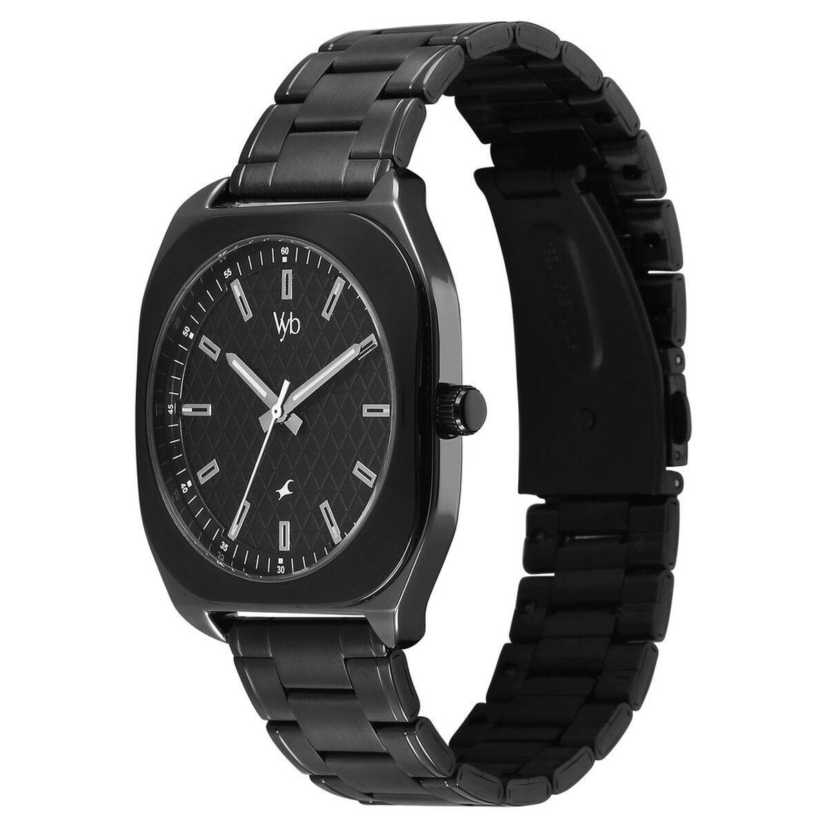 Vyb Aviator By Fastrack Quartz Analog Black Dial Two Toned Stainless Steel Strap Watch For Guys 5