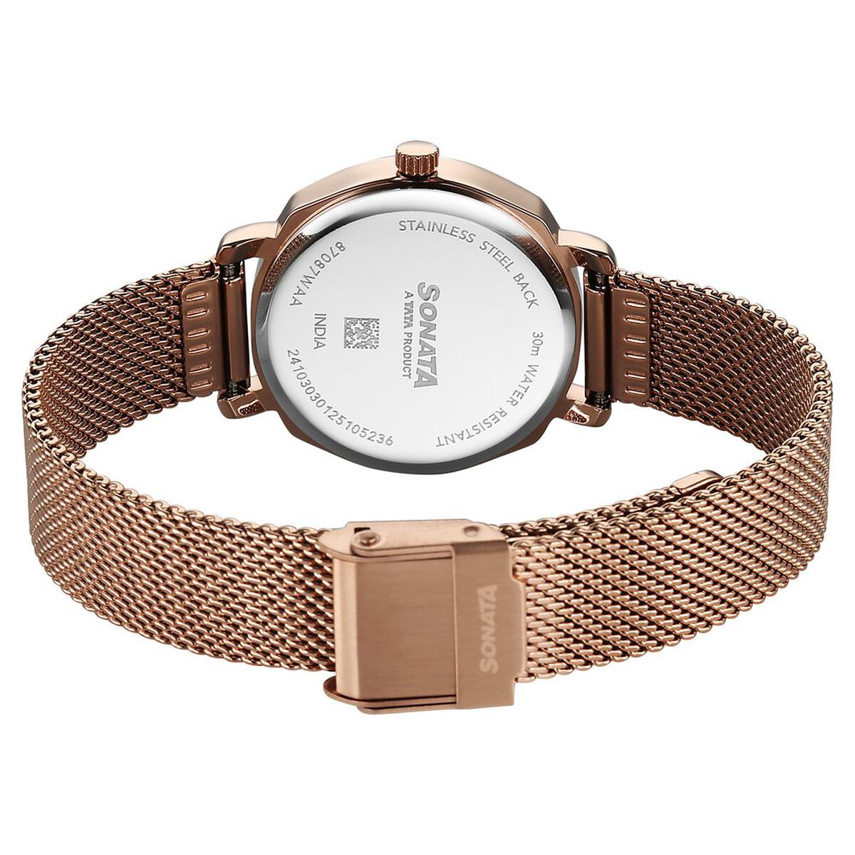 Sonata Eternia Quartz Analog Pink Dial Metal Strap Watch For Women 5