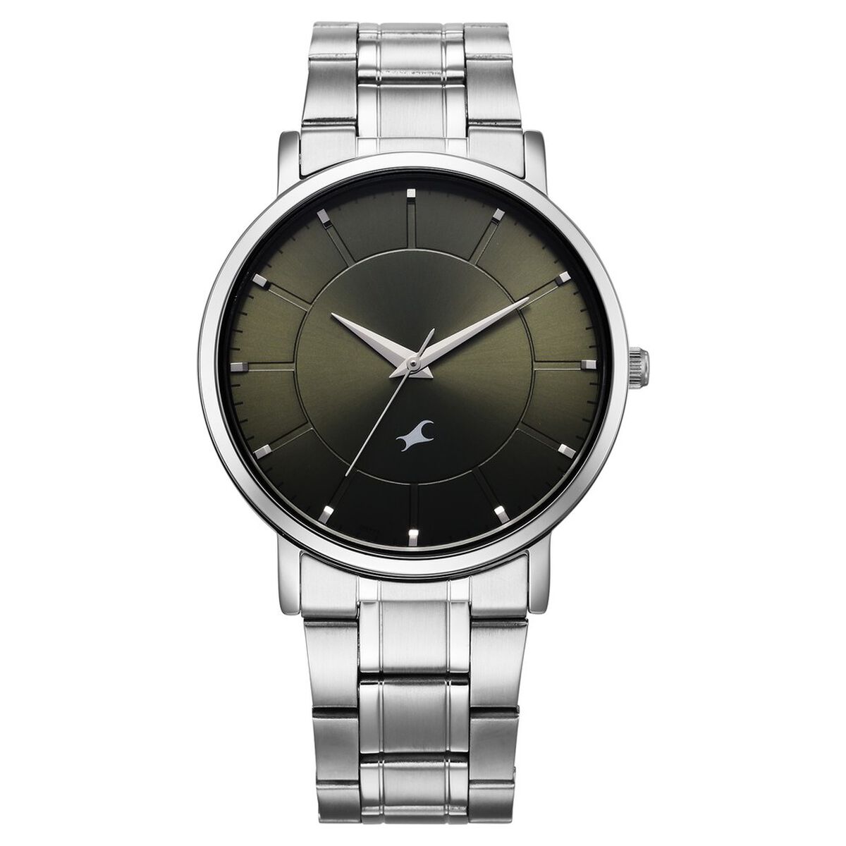 Fastrack Stunners X Quartz Analog Green Dial Stainless Steel Strap Watch For Guys 1