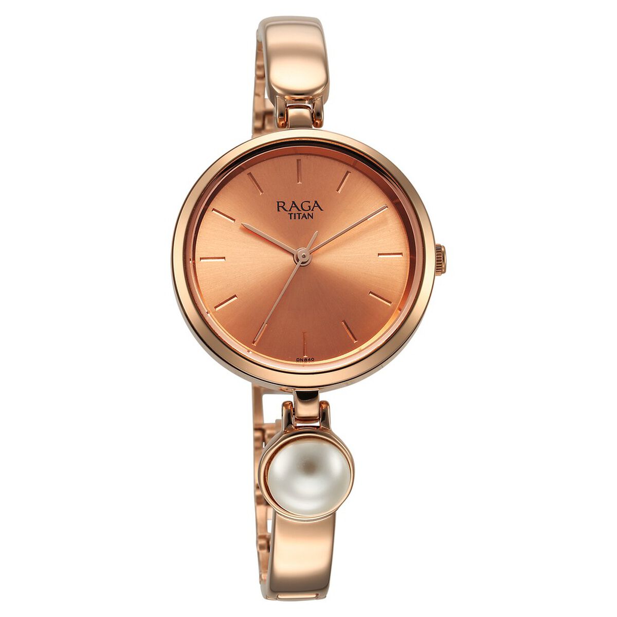 Titan Raga Power Pearls Quartz Analog Rose Gold Dial Metal Strap with pearl Watch for Women 4