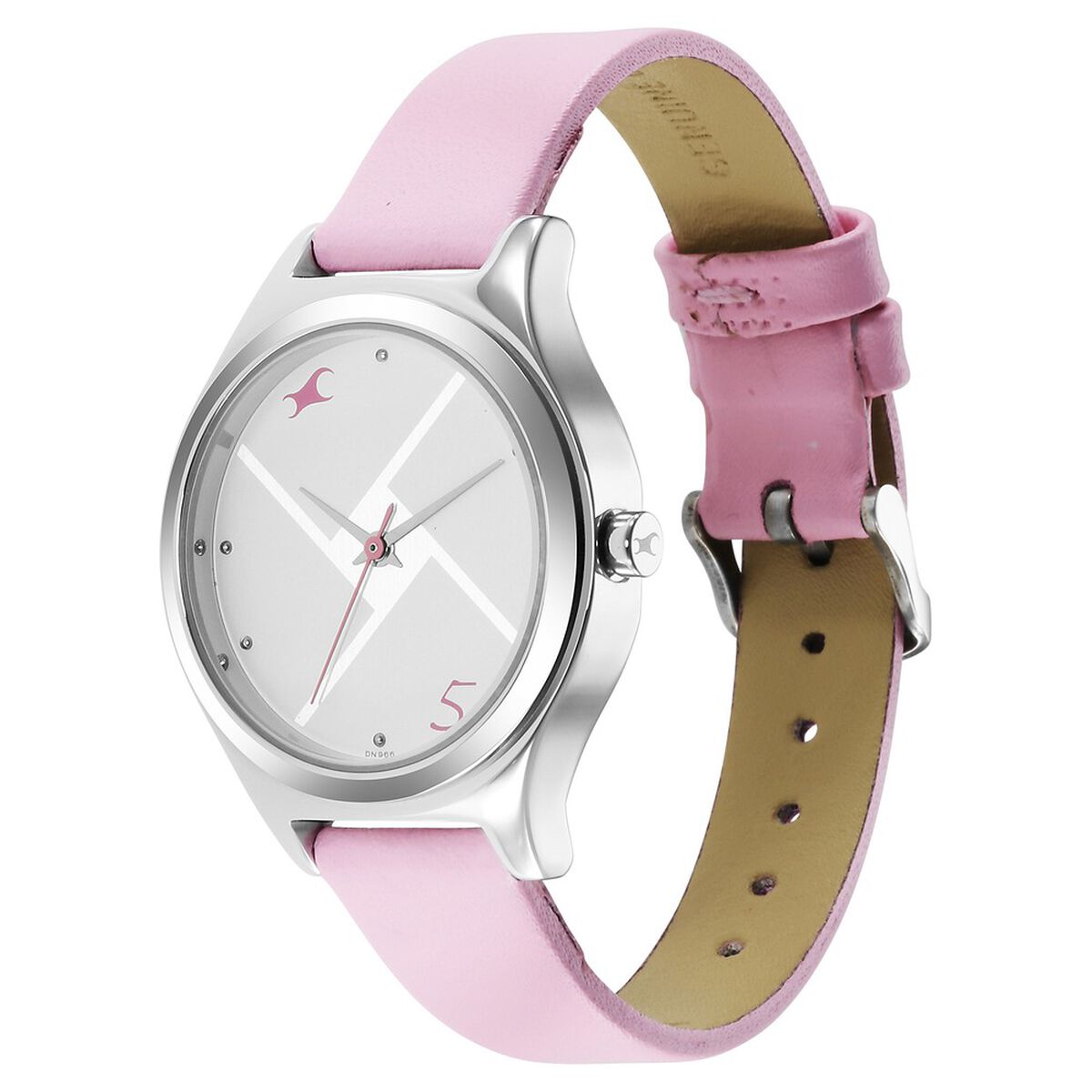 Fastrack Stunners Silver Dial Leather Strap Watch for Girls 3