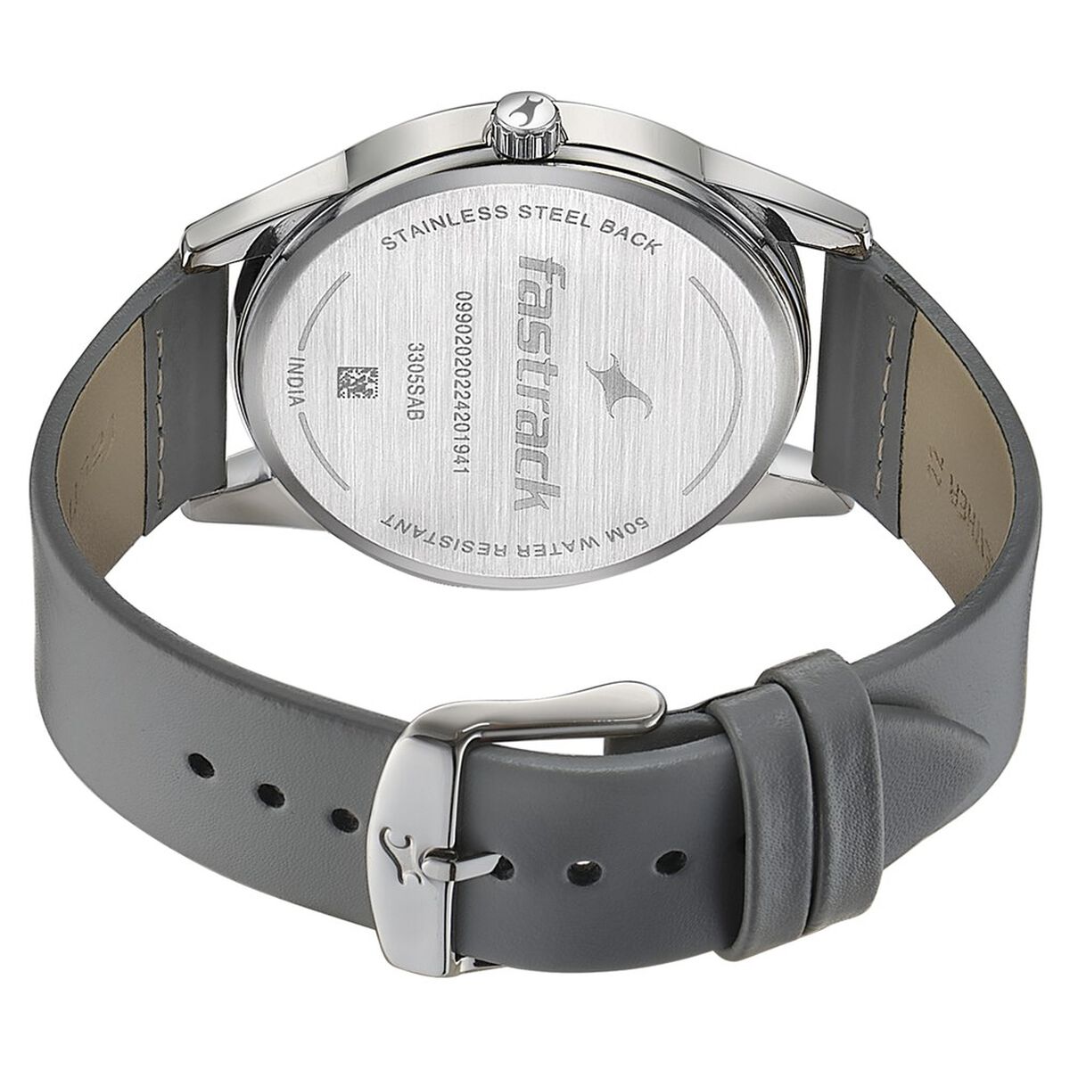 Fastrack Stunners Quartz Analog Grey Dial Grey Leather Strap Watch For Guys 5