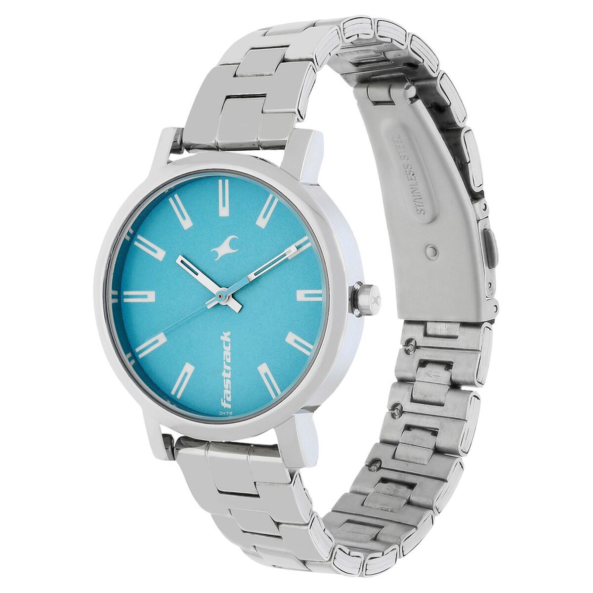 Fastrack Fundamentals Quartz Analog Blue Dial Stainless Steel Strap Watch for Girls 3