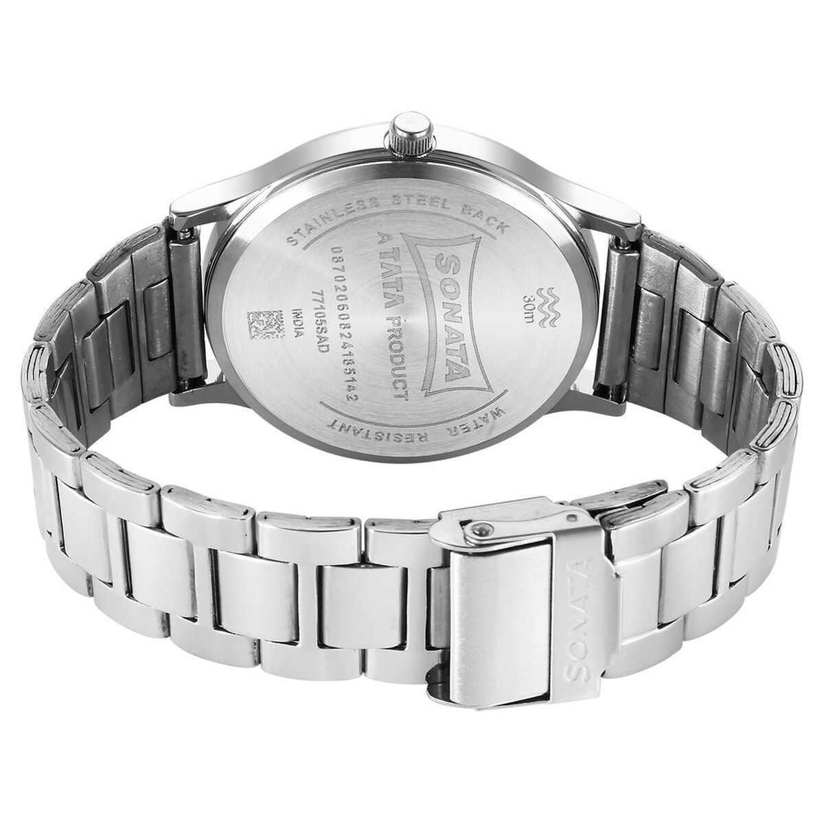 Sonata Aspire Quartz Analog with Date Black Dial Stainless Steel Strap Watch For Men 4