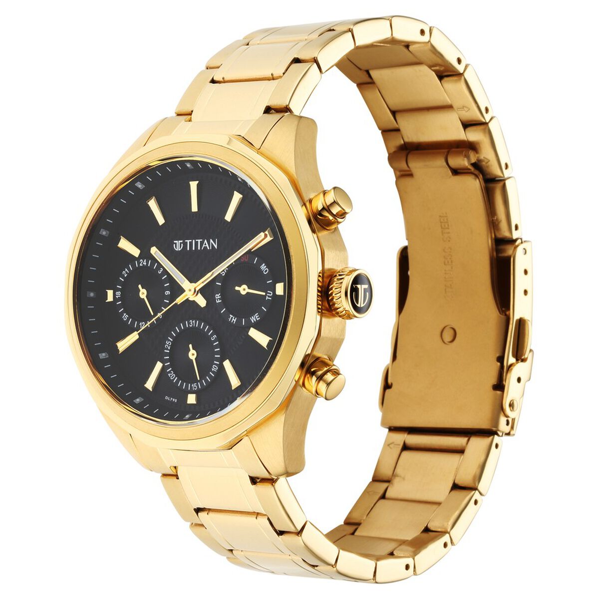 Titan Regalia Opulent Black Dial Quartz Multifunction Stainless Steel Strap watch for Men 3