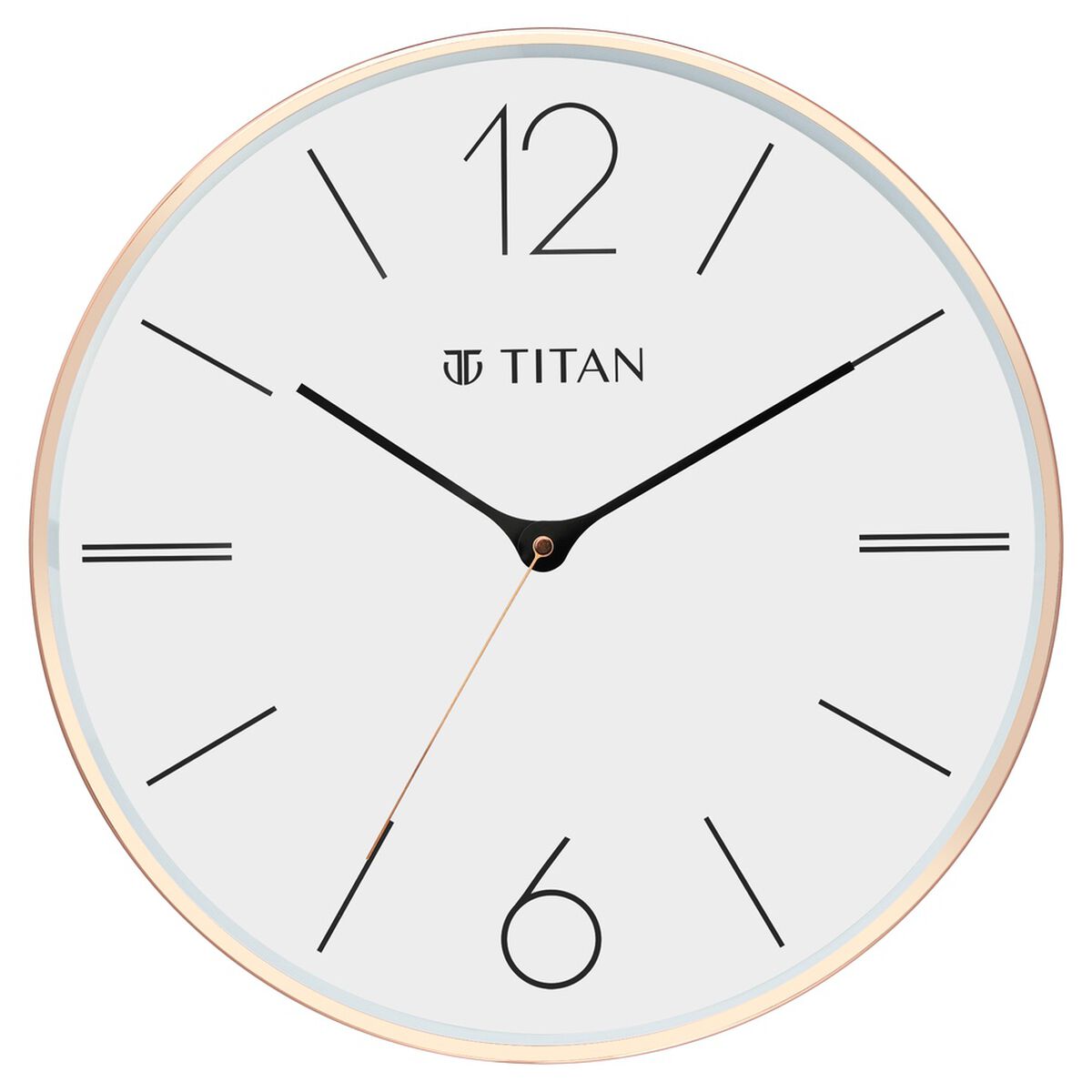 Titan Metallic Wall Clock White Dial with Rose Gold Sleek frame and Silent Sweep Technology - 40.0 cm x 40.0 cm (Large) 2