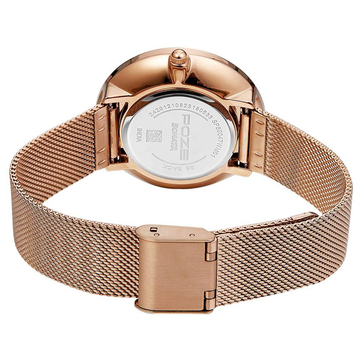Poze by Sonata Quartz Analog White Dial Stainless Steel Strap Watch for Women 5