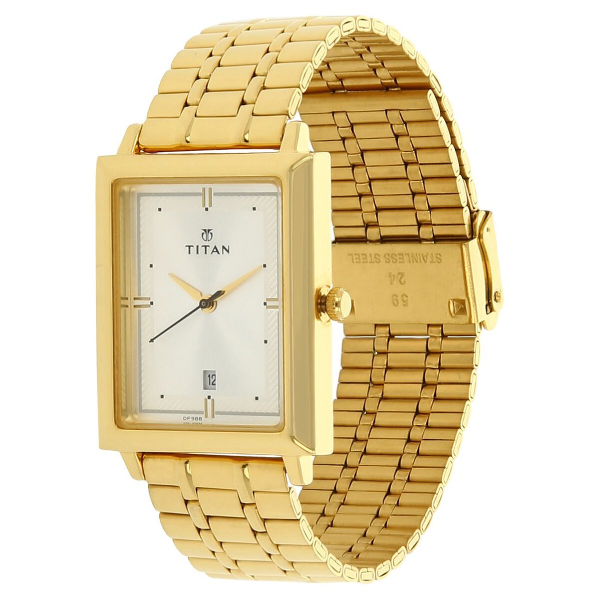 Titan Analog with Date Silver Dial Quartz Stainless Steel StrapMens 4