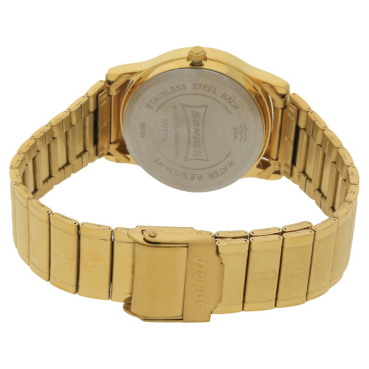 Sonata Quartz Analog Champagne Dial Stainless Steel Strap Watch for Men 4