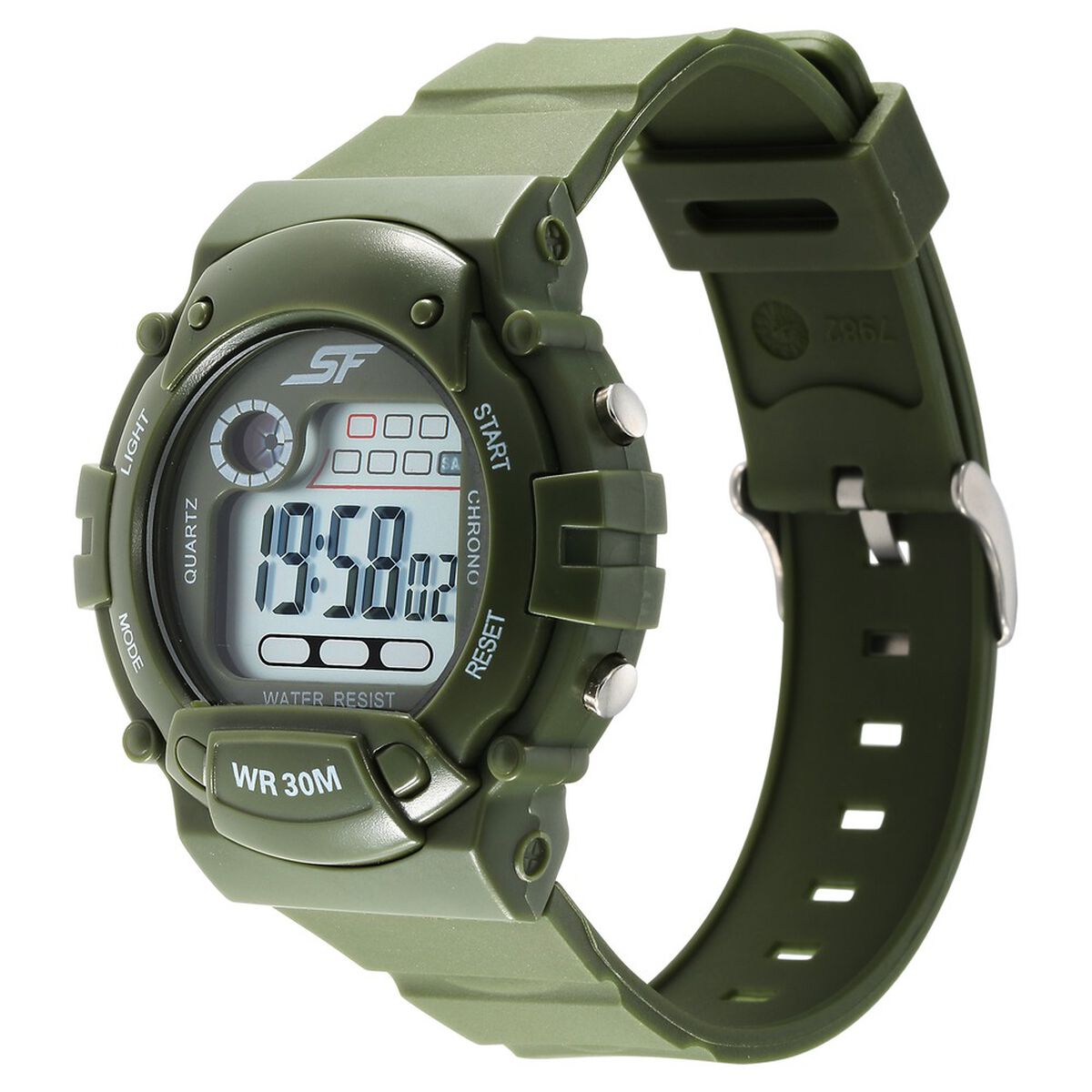 Sonata Digital Dial Green Plastic Strap Watch for Men 2