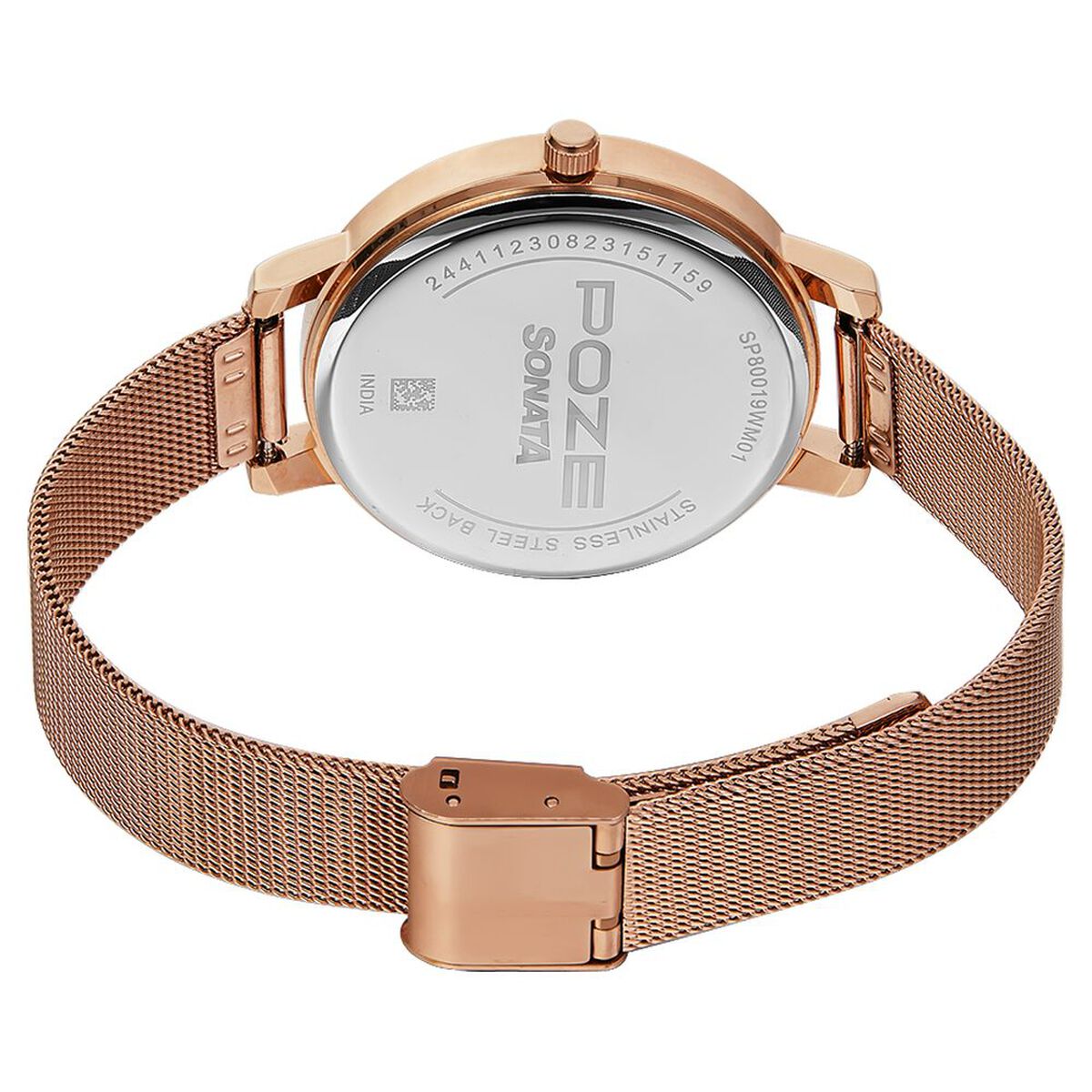 Poze by Sonata Quartz Analog Pink Dial Stainless Steel Strap Watch for Women 5