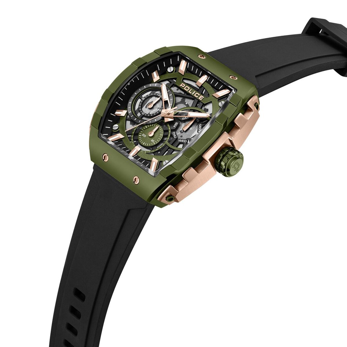 Police Quartz Multifunction Black Dial Black Colour Silicone Strap Watch For Men 2