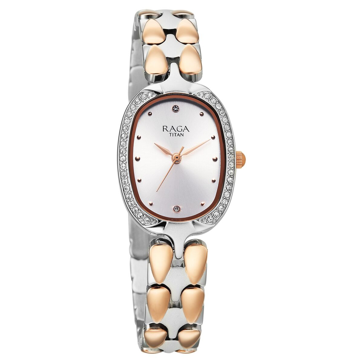 Titan Raga Showstopper Quartz Analog Silver Dial Two Toned Metal Strap Watch For Women 2