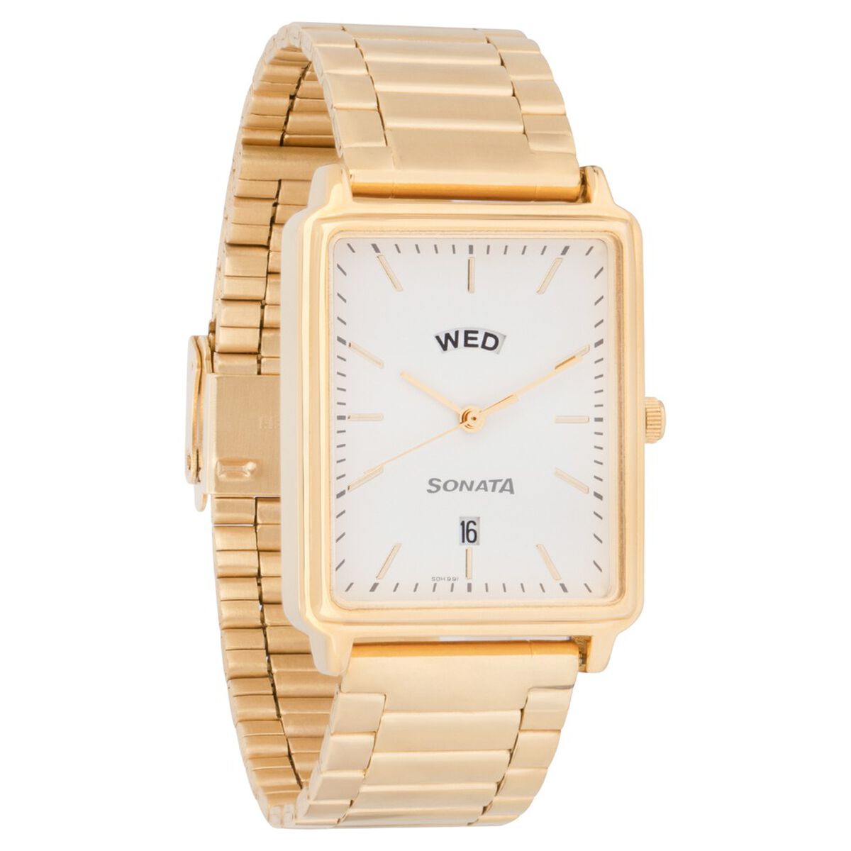 Sonata Quartz Analog with Day and Date White Dial Stainless Steel Strap Watch for Men 2
