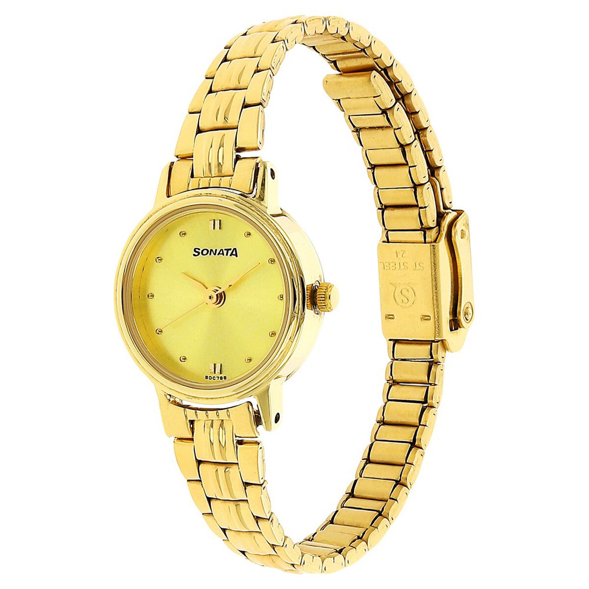 Sonata Quartz Analog Champagne Dial Metal Strap Watch for Women 2