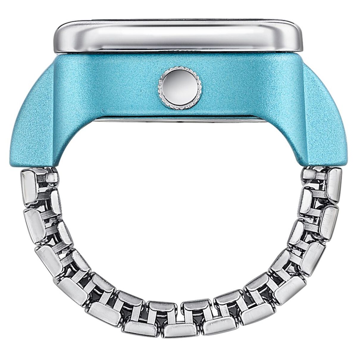 Ring Watch By Sonata Quartz Analog Blue Dial Silver Metal Strap Watch For Women 5