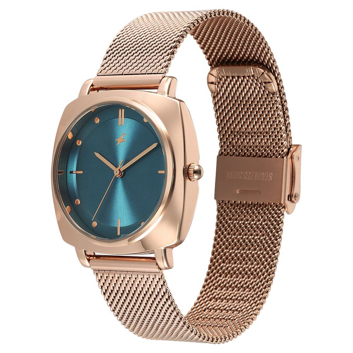 Fastrack Stunners X Quartz Analog Green Dial Stainless Steel Strap Watch For Girls 3