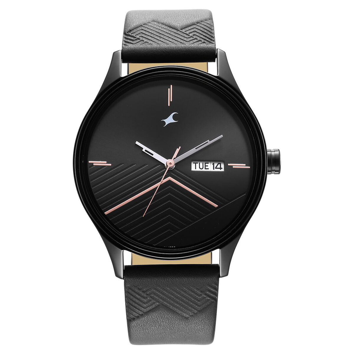 Fastrack Style Up Black Dial Leather Strap Watch for Guys 3