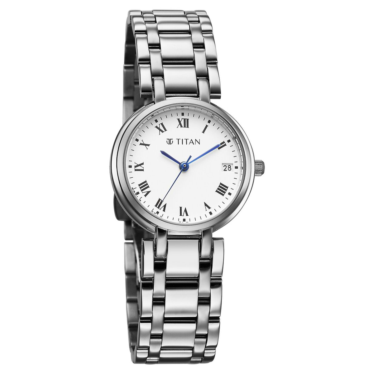 Titan Eminence Workwear Quartz Analog White Dial Silver Metal Strap Watch For Women 2