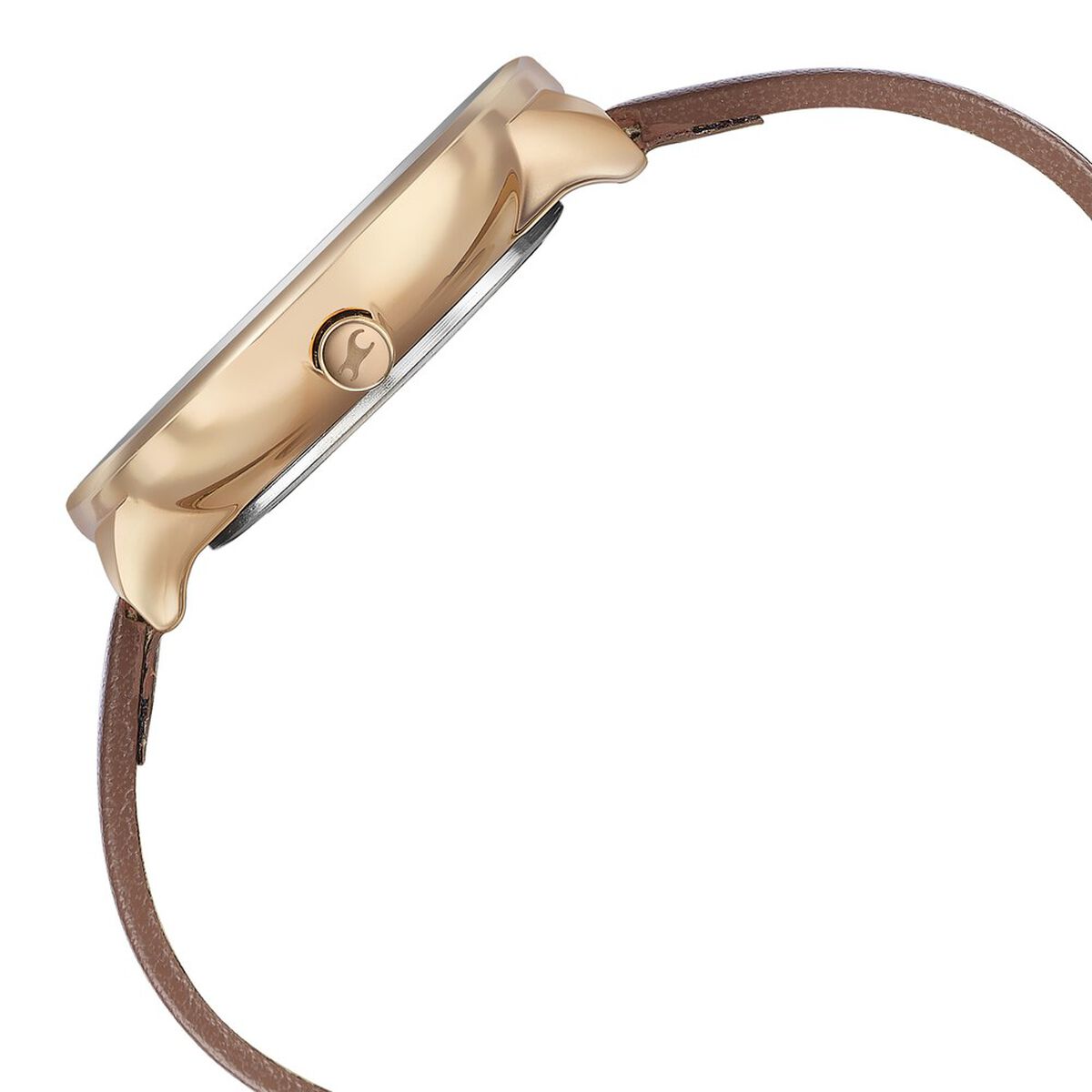 Fastrack Stunners Analog Rose Gold Dial Brown Leather Strap Watch For Girls 4